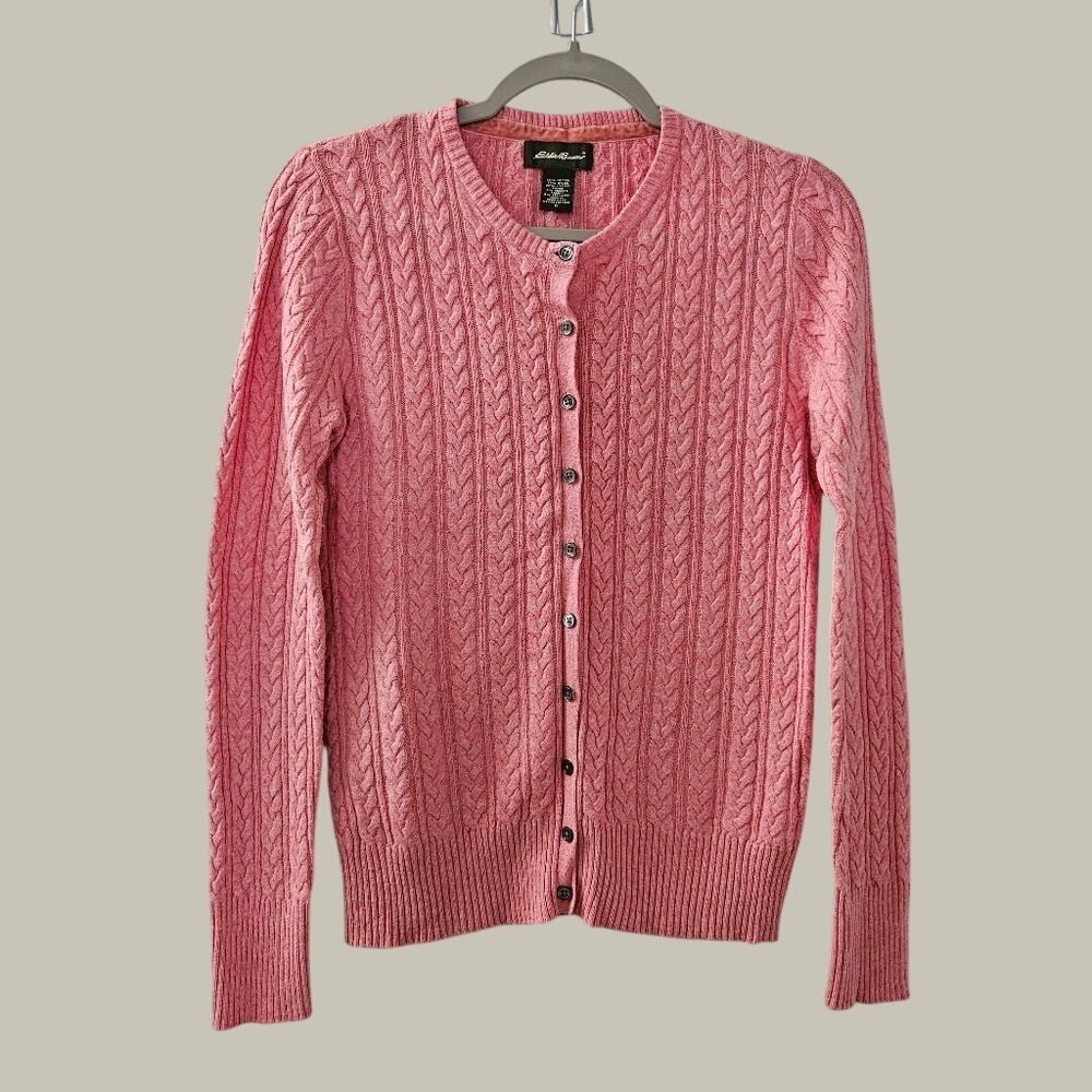 Cable Knit Cardigan Women Cashmere Angora Blend Preppy Classic Soft Girl